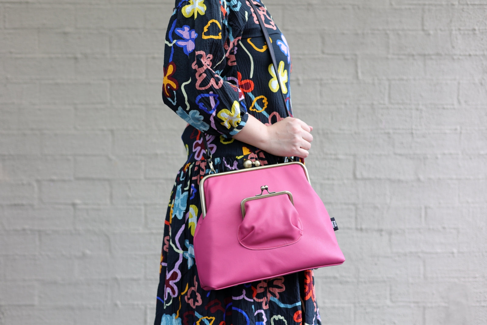 Fuchsia Leather Crossbody Bag Handmade in Australia | PINK OASIS