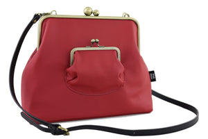 Handmade Crimson Red Leather Crossbody Bag | PINK OASIS