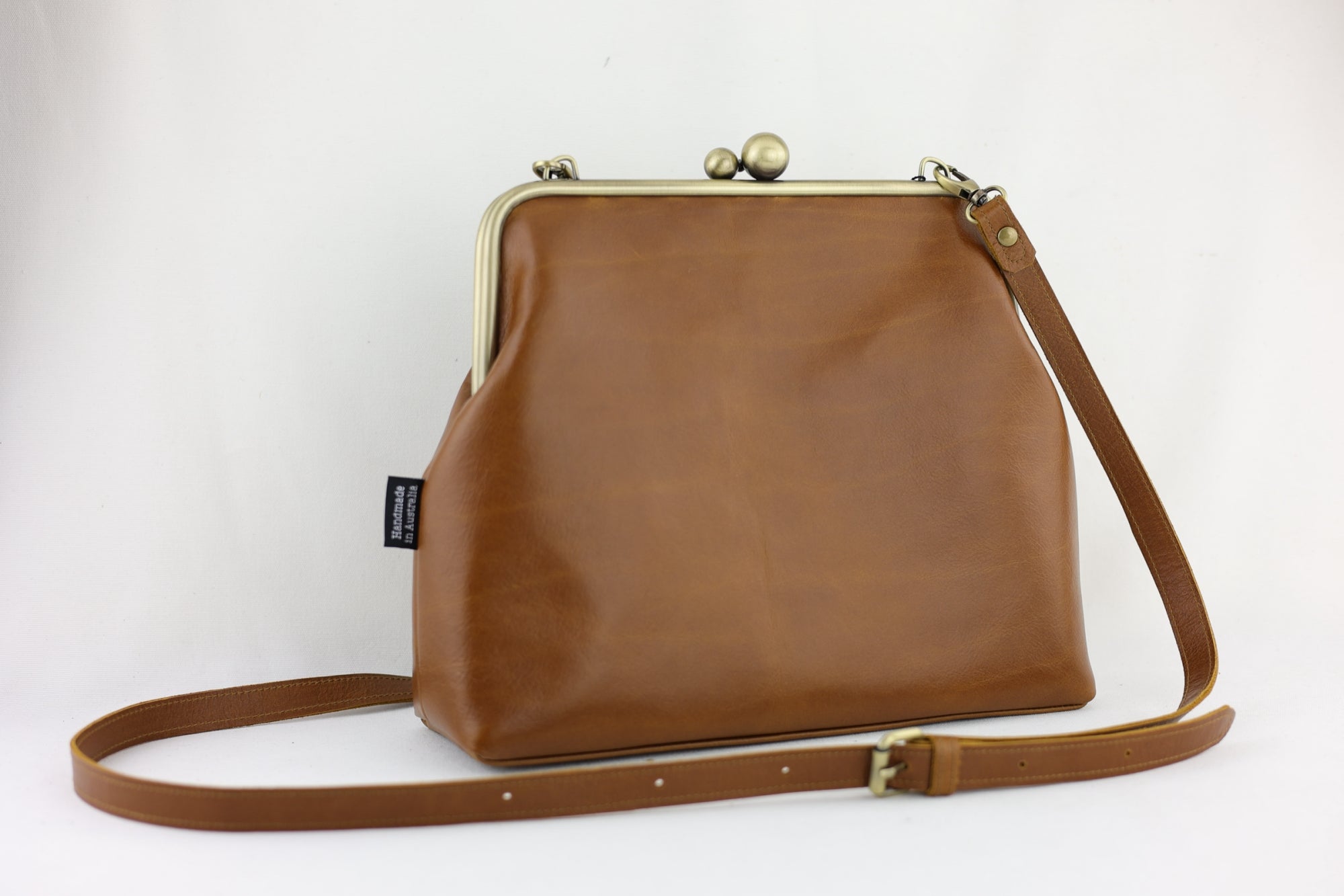Distressed Tan Leather Crossbody Bag | PINK OASIS