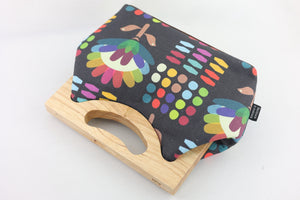 Rainbow Protea Medium Size Wood Frame Bag | PINK OASIS