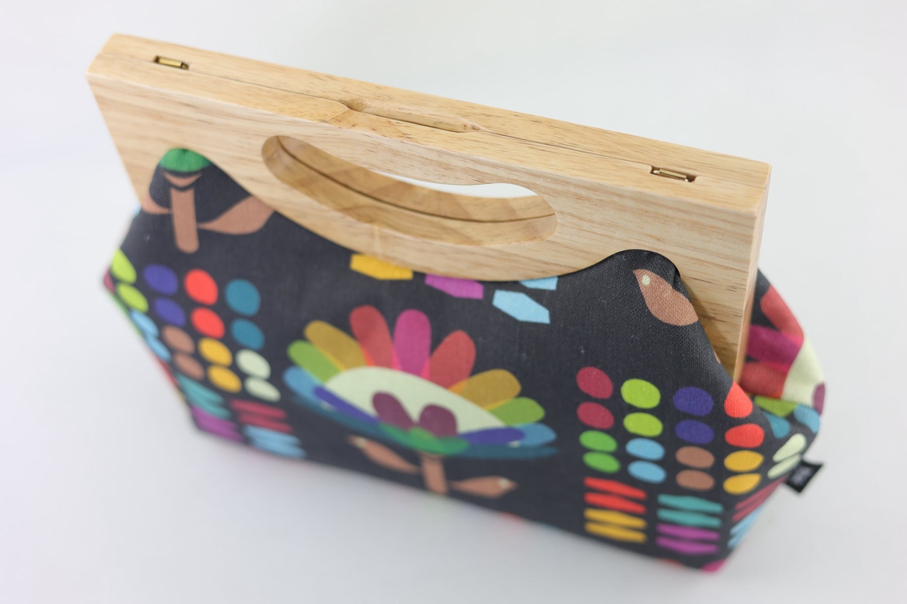 Rainbow Protea Medium Size Wood Frame Bag | PINK OASIS