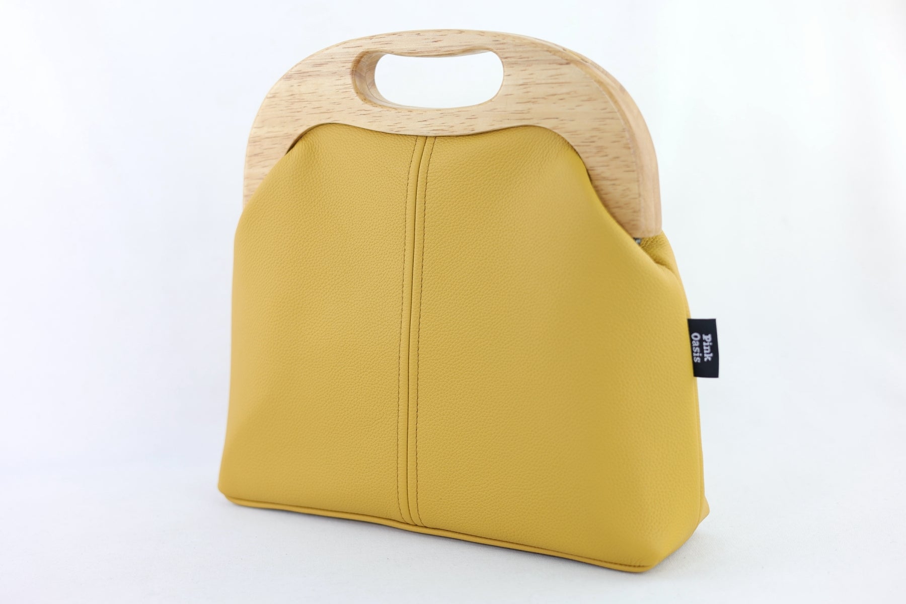 Women's Luxury Mustard Yellow Leather Bag | PINK OASIS