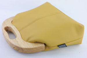 Women's Luxury Mustard Yellow Leather Bag | PINK OASIS