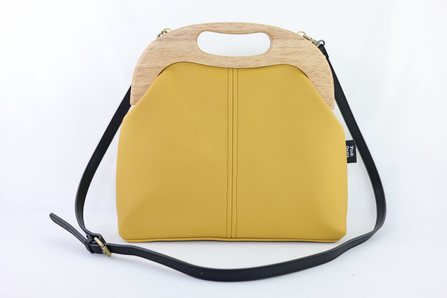 Women's Luxury Mustard Yellow Leather Bag | PINK OASIS