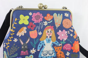 Alice in Wonderland Blue Crossbody Bag with Webbing Strap | PINK OASIS