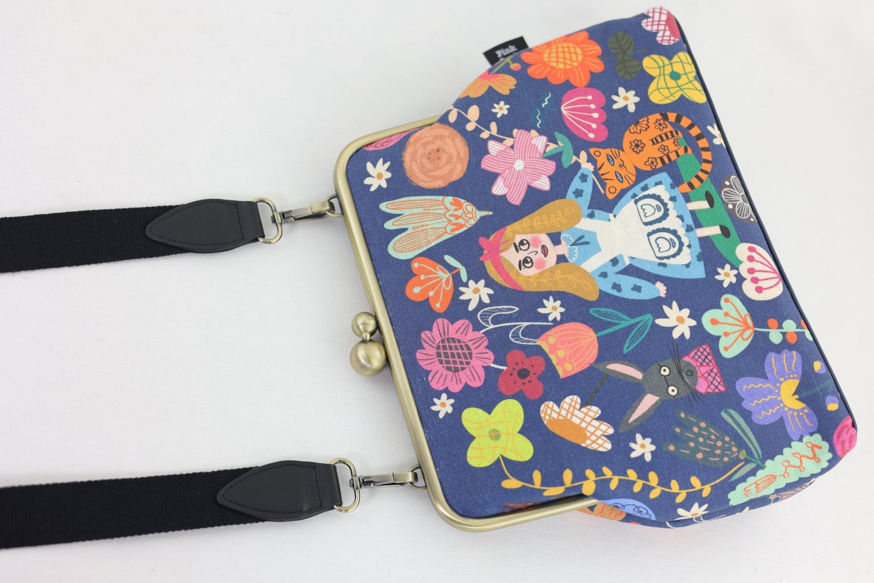 Alice in Wonderland Blue Crossbody Bag with Webbing Strap | PINK OASIS