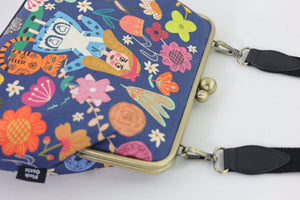 Alice in Wonderland Blue Crossbody Bag with Webbing Strap | PINK OASIS