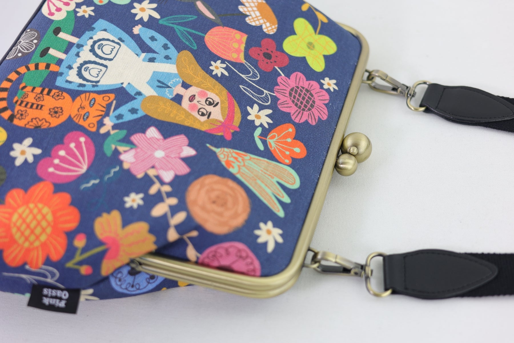 Alice in Wonderland Blue Crossbody Bag with Webbing Strap | PINK OASIS