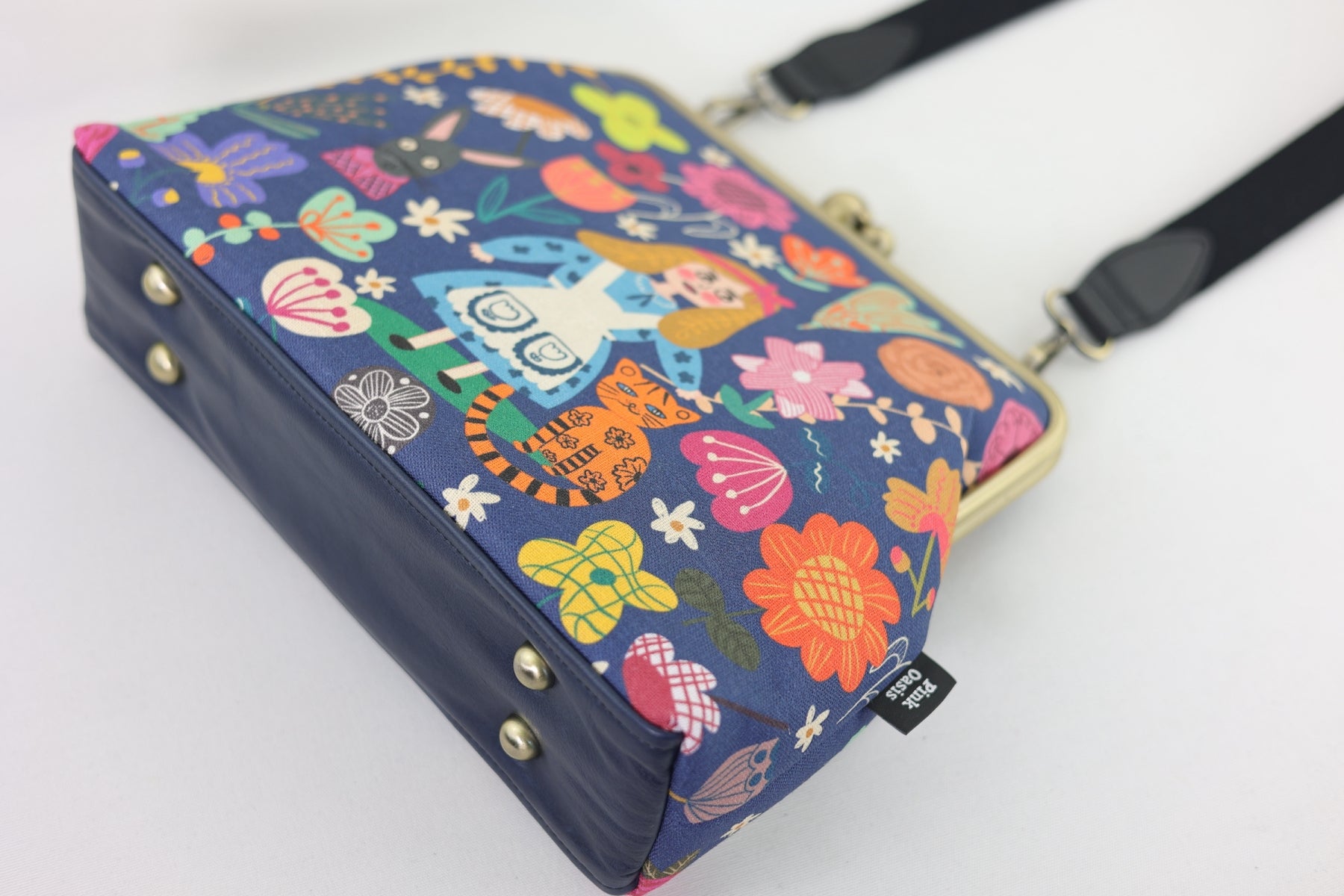 Alice in Wonderland Blue Crossbody Bag with Webbing Strap | PINK OASIS