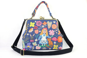 Alice in Wonderland Blue Crossbody Bag with Webbing Strap | PINK OASIS