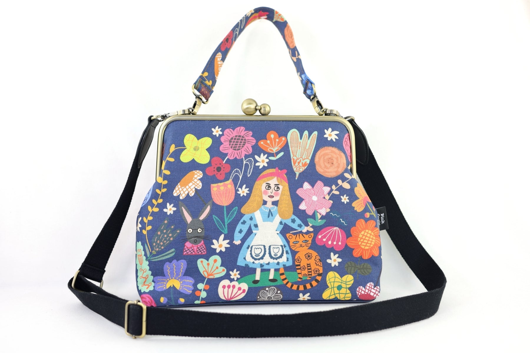 Alice in Wonderland Blue Crossbody Bag with Webbing Strap | PINK OASIS