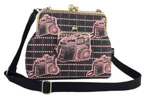 Vintage Camera Handbag and Crossbody 2 Way Bag | PINK OASIS