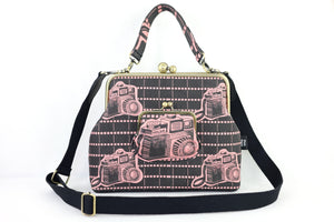 Vintage Camera Handbag and Crossbody 2 Way Bag | PINK OASIS