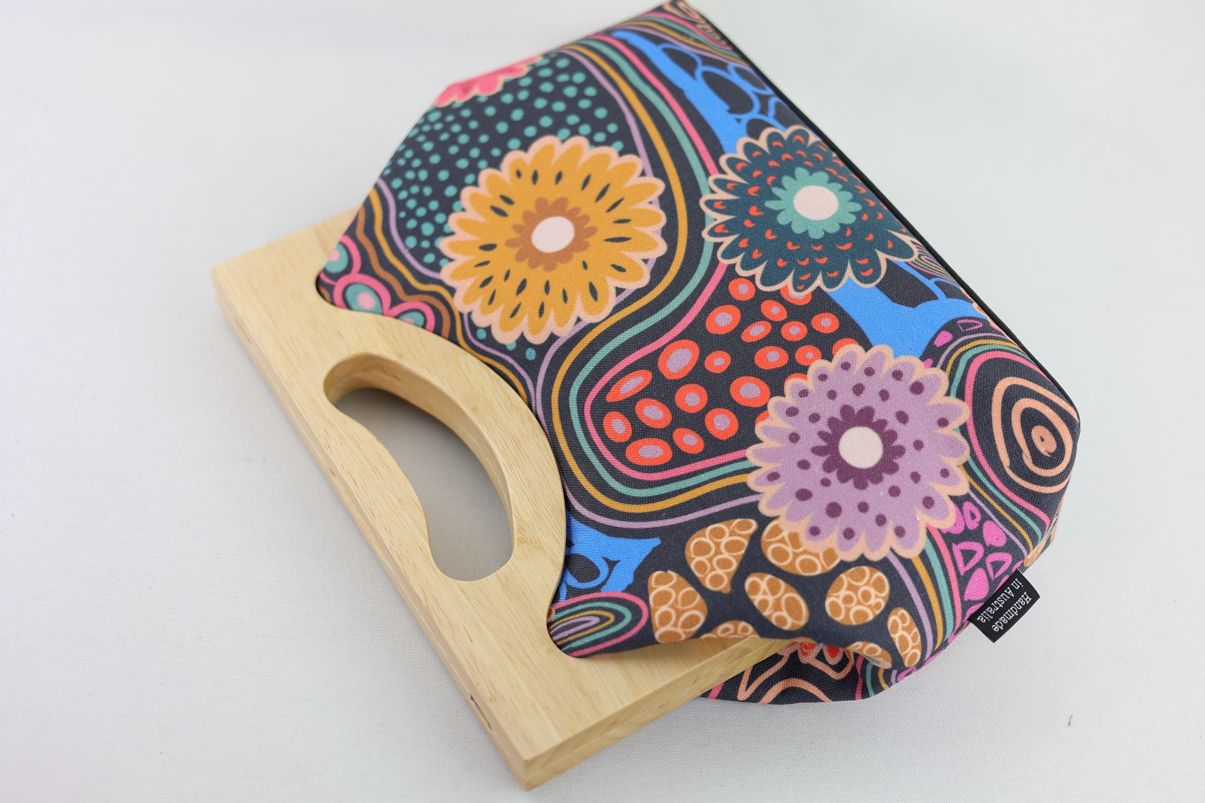 Gerberas Floral Medium Size Wood Frame Bag | PINK OASIS