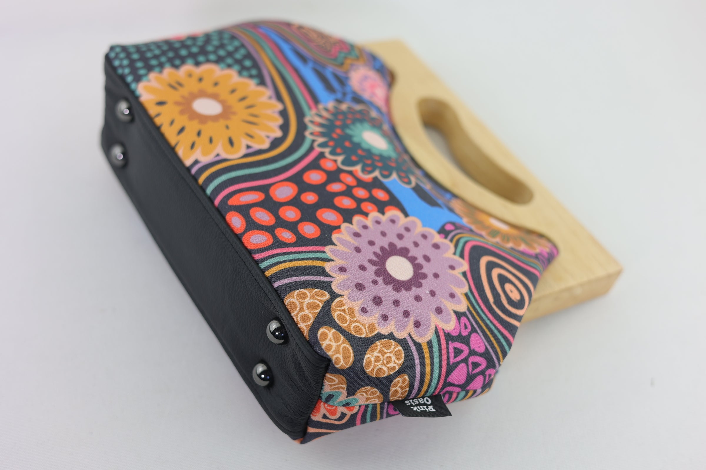 Gerberas Floral Medium Size Wood Frame Bag | PINK OASIS
