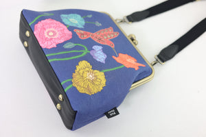 Poppies & Hummingbird Crossbody Bag with Webbing Strap | PINK OASIS