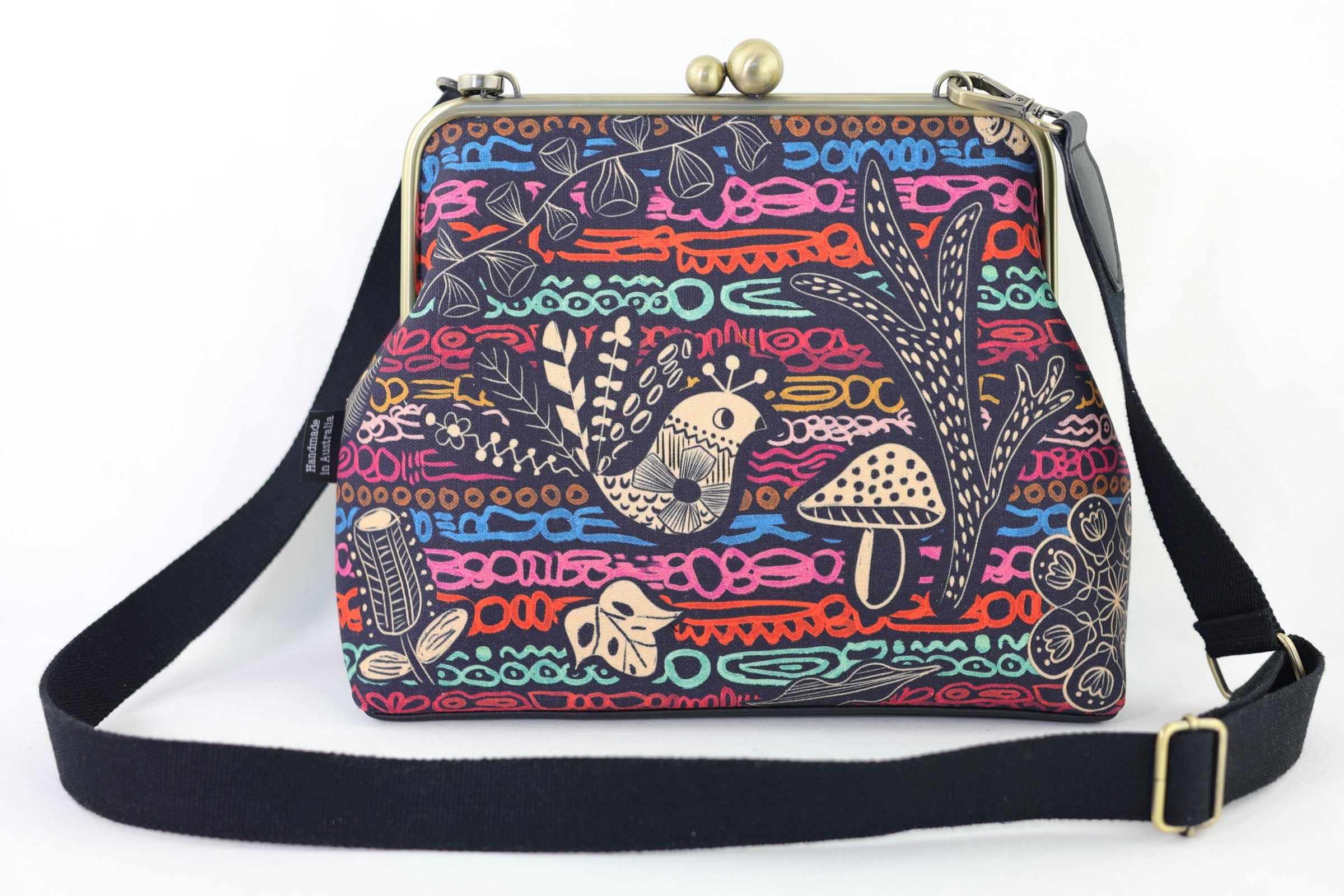Peacock Crossbody Bag with Webbing Strap | PINK OASIS