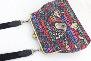 Peacock Crossbody Bag with Webbing Strap | PINK OASIS