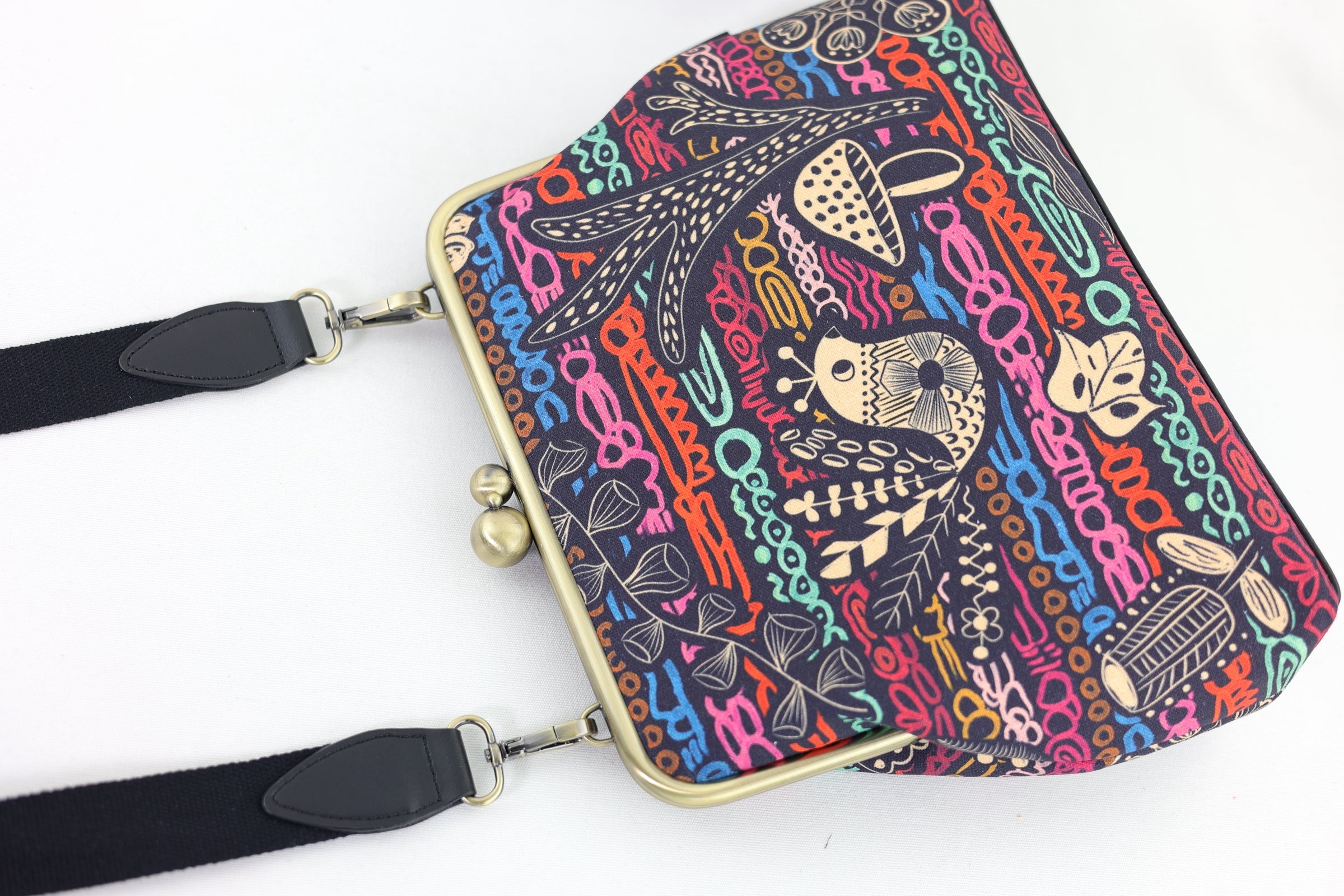 Peacock Crossbody Bag with Webbing Strap | PINK OASIS