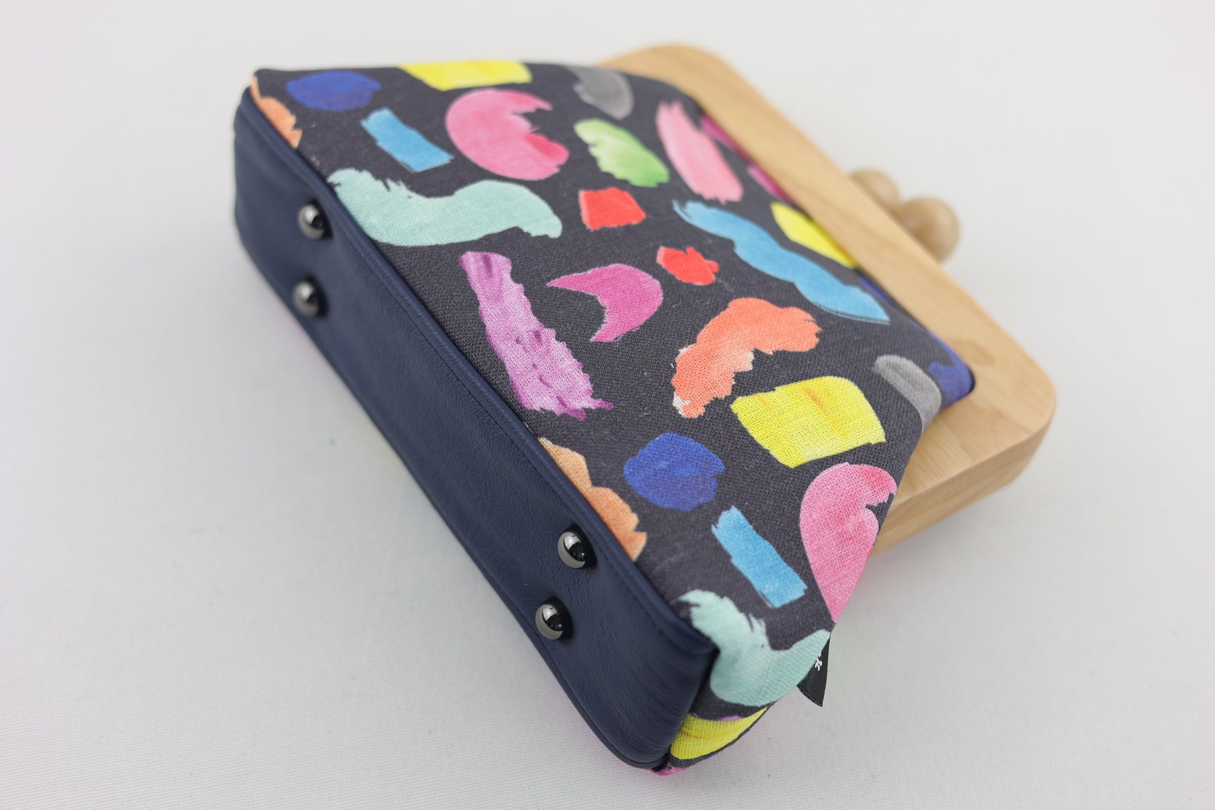 Colourful Brushes Clutch with Leather Strap | PINK OASIS