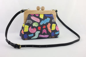 Colourful Brushes Clutch with Leather Strap | PINK OASIS