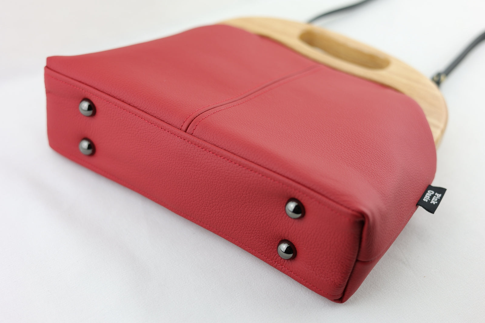 Women's handmade Crimson Red Leather Clutch Bag | PINK OASIS