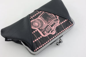 Vintage Camera Kisslock Clutch with Chain Strap | PINK OASIS