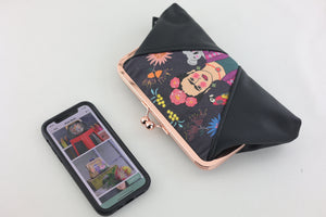 Frida Down Under Kisslock Clutch with Chain Strap | PINK OASIS