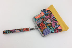 Banksia Garden Mustard Bottom Wristlet | PINK OASIS