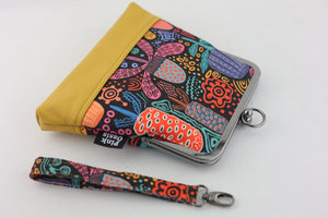 Banksia Garden Mustard Bottom Wristlet | PINK OASIS