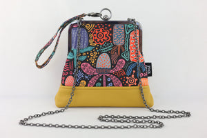 Banksia Garden Mustard Bottom Wristlet | PINK OASIS