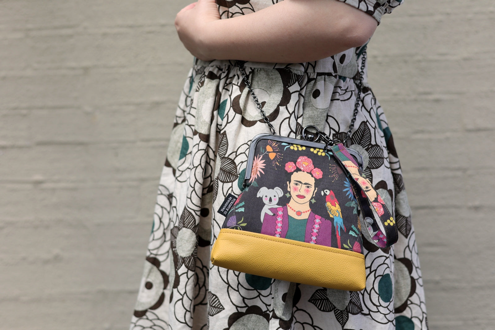 Frida Down Under Wristlet with Chain | PINK OASIS