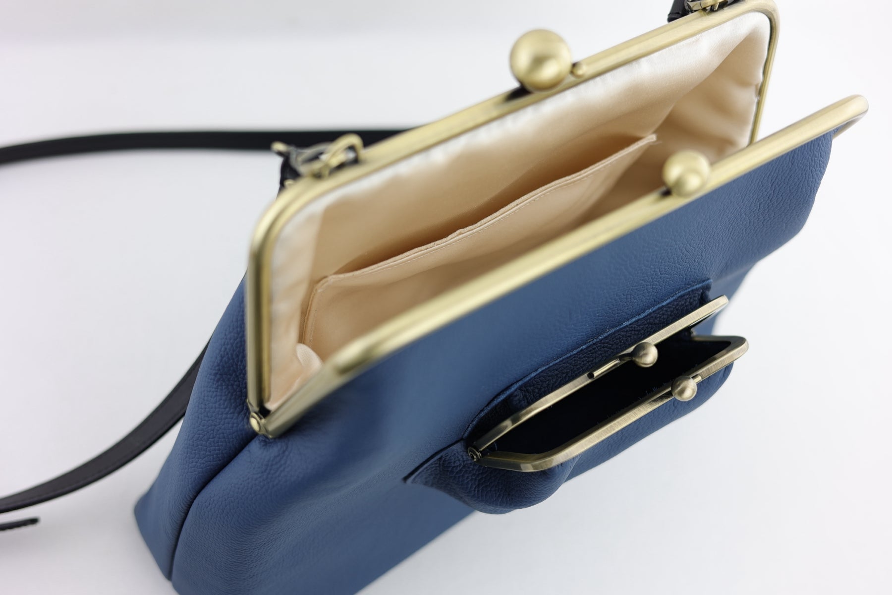 Peacock Blue Leather Crossbody Bag Handmade in Australia | PINK OASIS