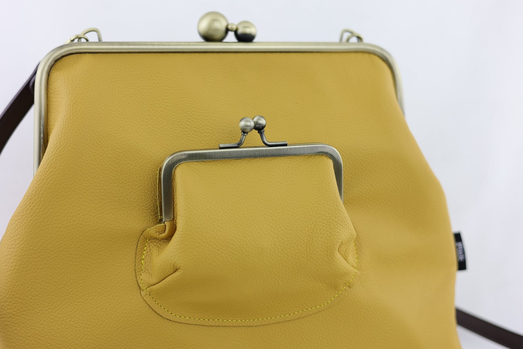 Handmade Mustard Leather Crossbody Bag | PINK OASIS