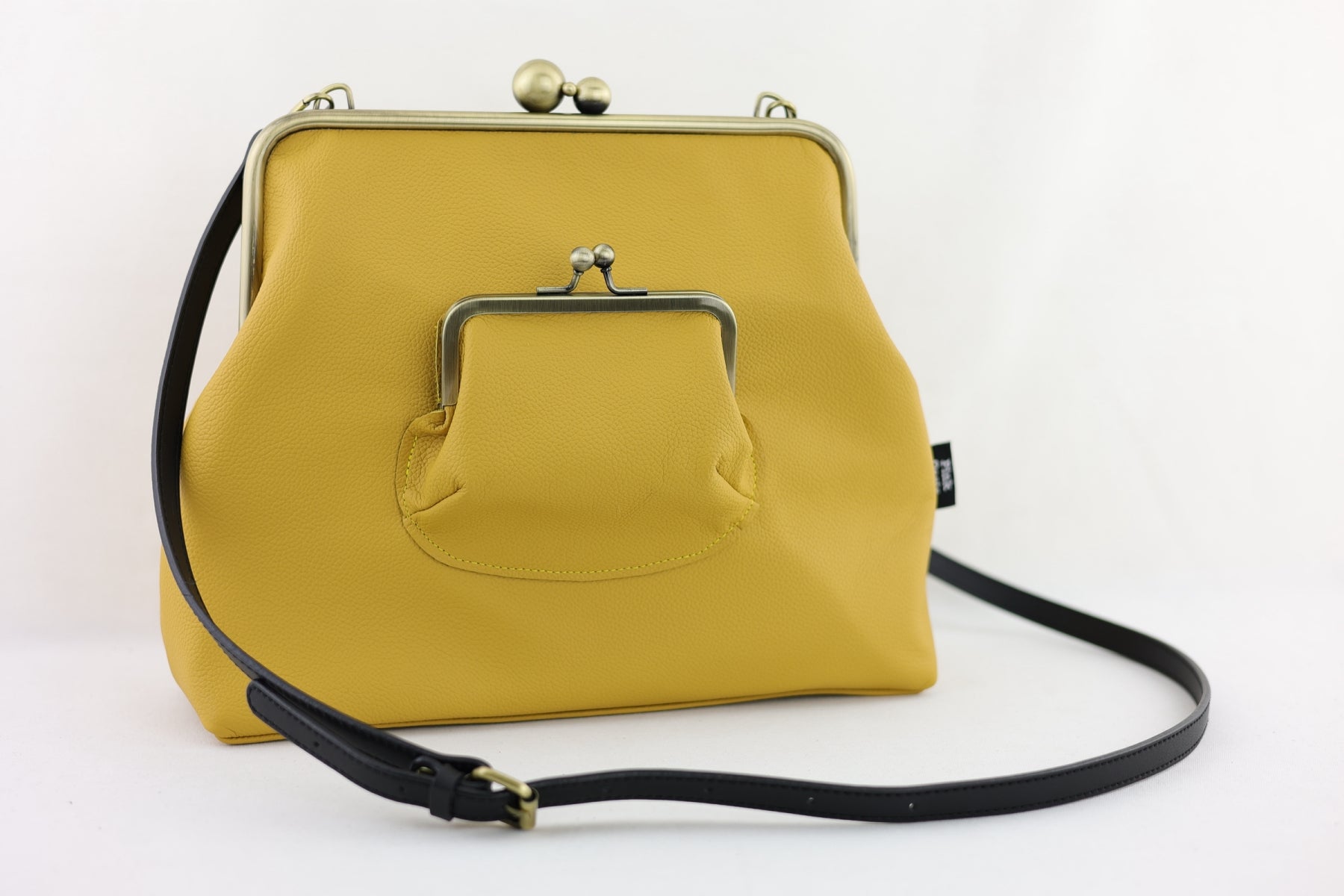 Handmade Mustard Leather Crossbody Bag | PINK OASIS