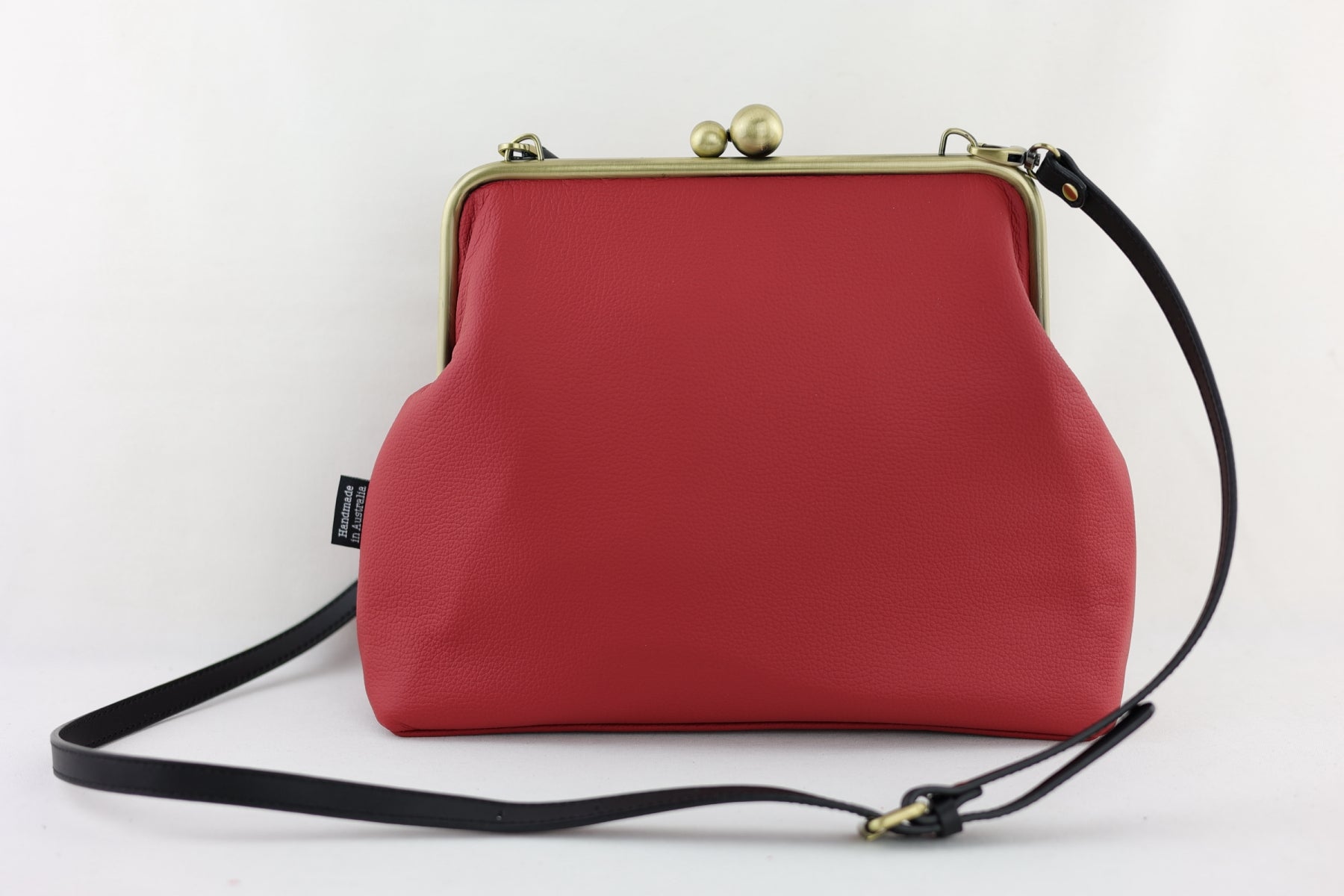Handmade Crimson Red Leather Crossbody Bag | PINK OASIS