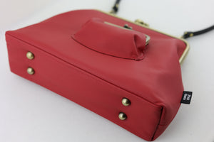 Handmade Crimson Red Leather Crossbody Bag | PINK OASIS
