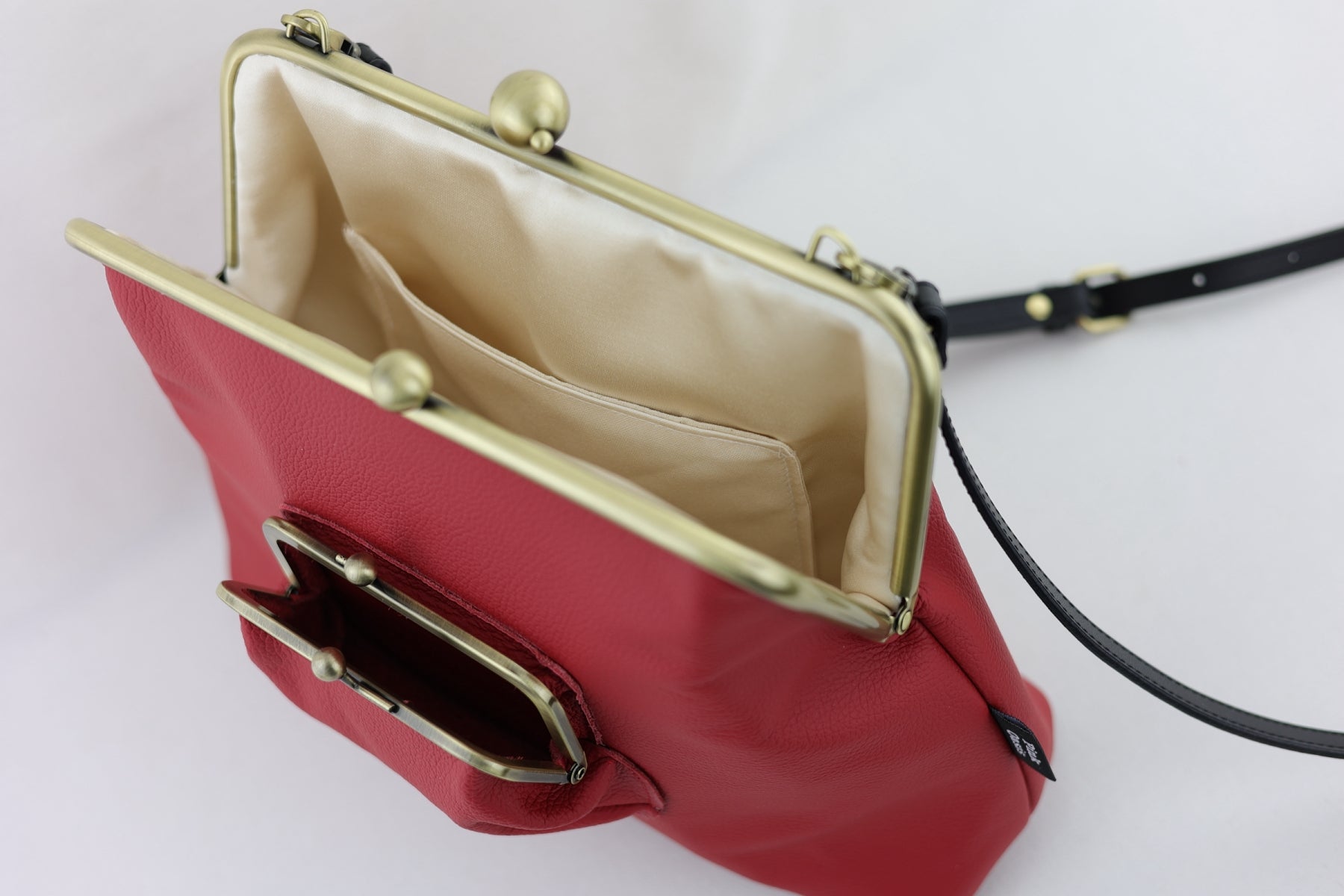 Handmade Crimson Red Leather Crossbody Bag | PINK OASIS