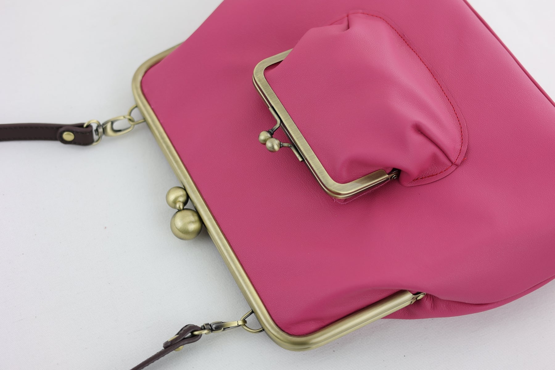 Fuchsia Leather Crossbody Bag Handmade in Australia | PINK OASIS