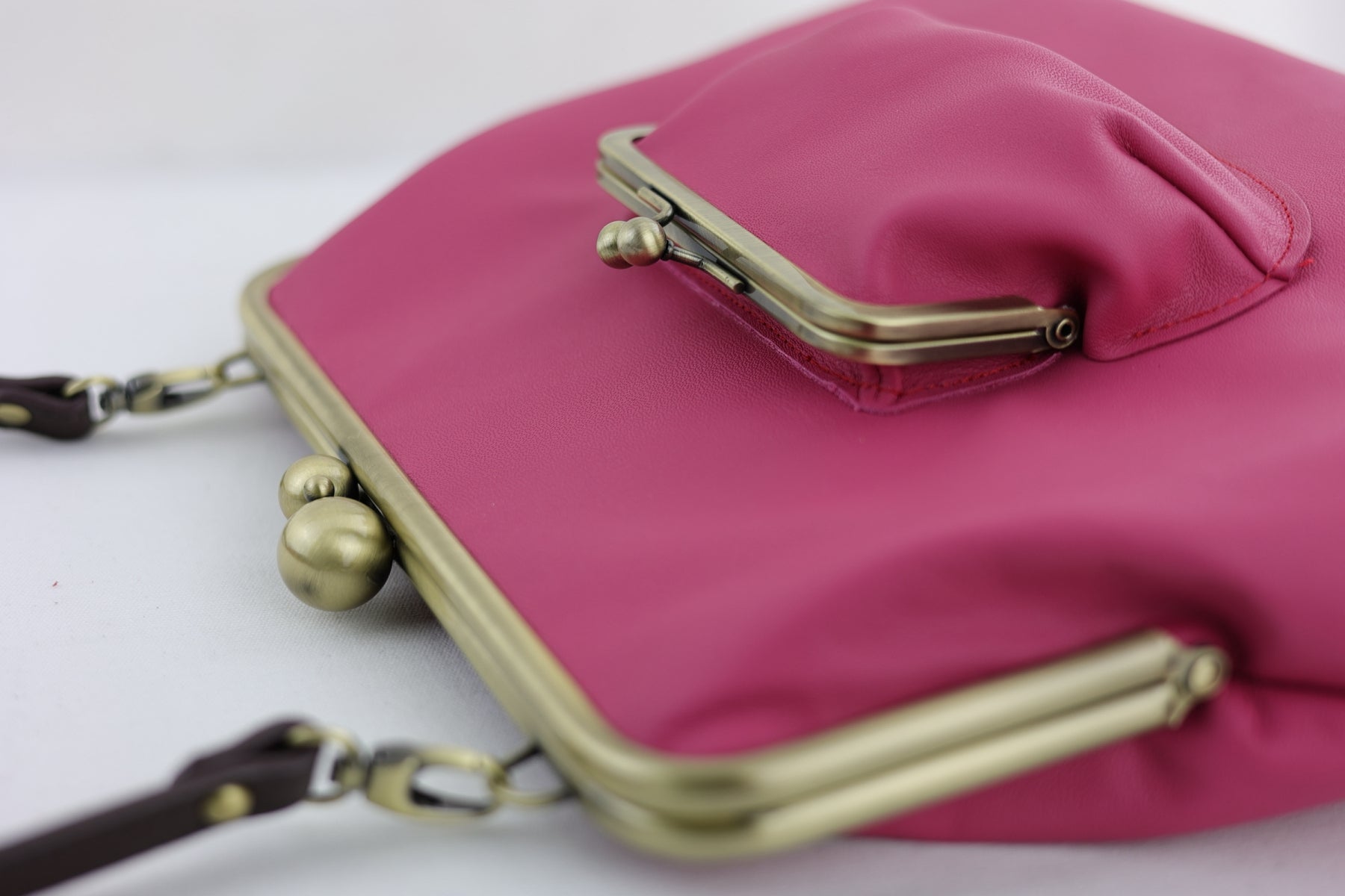 Fuchsia Leather Crossbody Bag Handmade in Australia | PINK OASIS