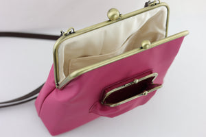 Fuchsia Leather Crossbody Bag Handmade in Australia | PINK OASIS