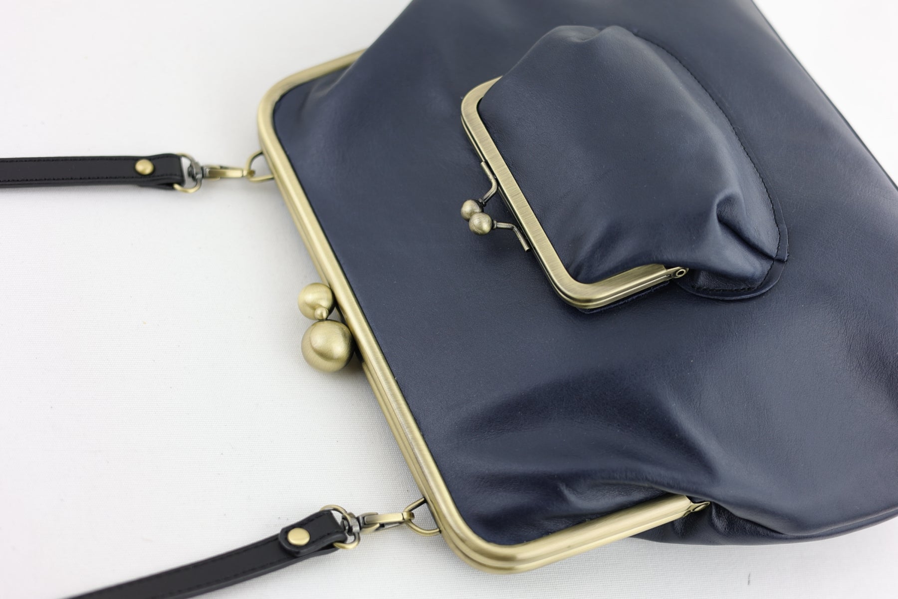 Midnight Blue Leather Crossbody Bag Handmade in Australia | PINK OASIS