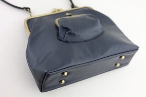 Midnight Blue Leather Crossbody Bag Handmade in Australia | PINK OASIS