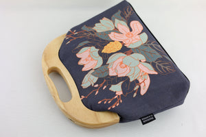 Navy Magnolia Floral Ladies Bag Handmade in Australia | PINK OASIS