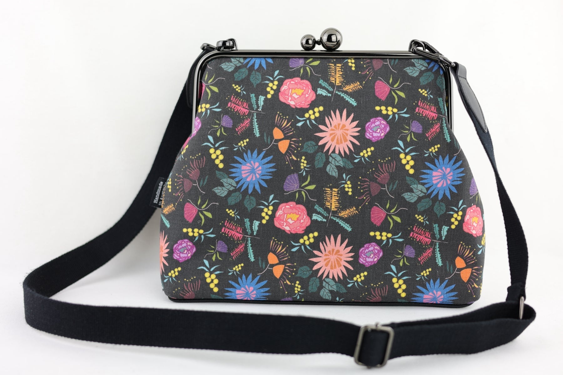 Frida & Aussie Flowers Crossbody Bag with Webbing Strap | PINK OASIS