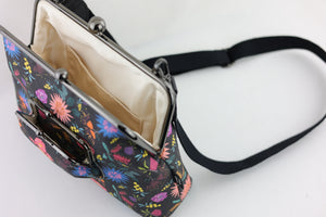 Frida & Aussie Flowers Crossbody Bag with Webbing Strap | PINK OASIS