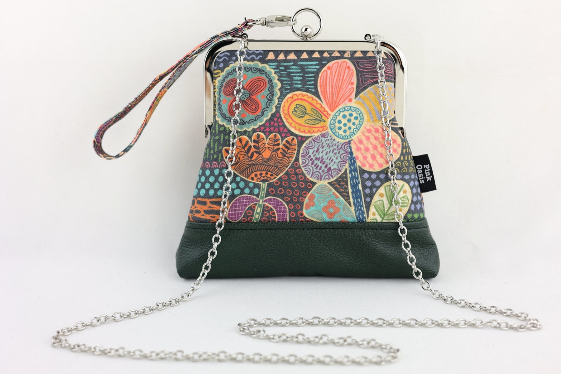 Doodle Flora Wristlet Bag Handmade in Australia | PINK OASIS