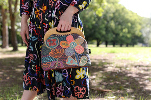 Doodle Flora Clutch Bag Handmade in Australia | PINK OASIS