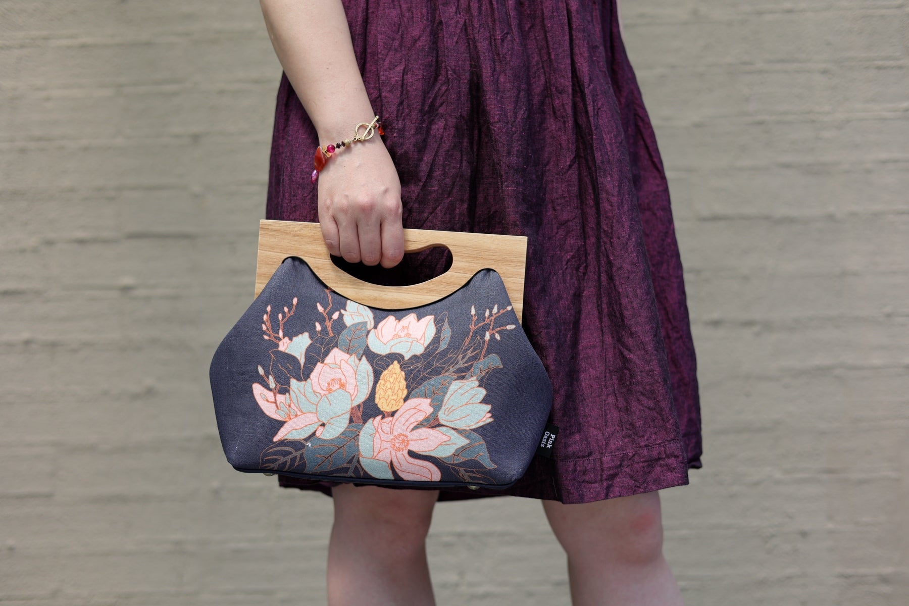 Magnolia Floral Medium Women's Clutch Bag | PINK OASIS