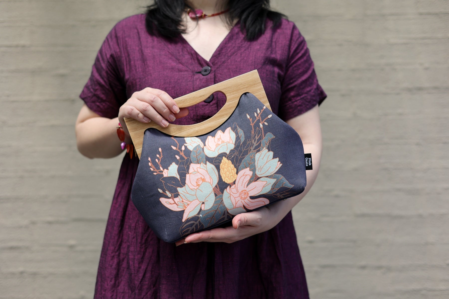 Magnolia Floral Medium Women's Clutch Bag | PINK OASIS